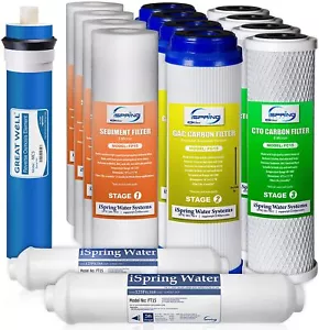 5 Stage Reverse Osmosis System Water Filter RO Membrane Replacement Set 15-Pack - Picture 1 of 8