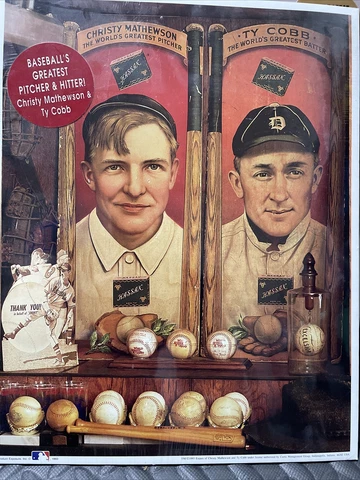 TY COBB & CHRISTY MATHEWSON Collage Poster 1993 Baseball new sealed 11x14 Cover
