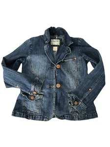 Limited Too Jean Jacket Blue Denim Girls XL Pockets Blazer EUC Princess Seams St - Picture 1 of 6