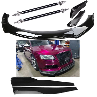 Front Bumper Lip Splitter Spoiler Body Kit Side Skirt For Audi A3 A4 A5 A6 S5 S6 Foto 1 de 4