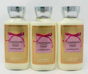 LOT OF 3 BATH & BODY WORKS CHAMPAGNE TOAST BELLINI LOTION CREAM HAND LARGE 8 OZ  - Picture 1 of 1