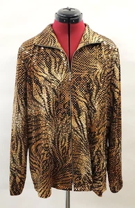 Neu ohne Etikett exklusiv Missok Zebra Tiermotiv Pailletten gold schwarz Reißverschluss Jacke Large - Bild 1 von 9