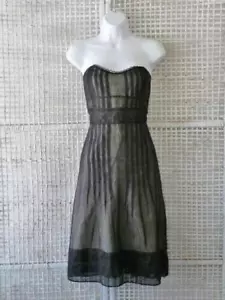Odille~Anthropologie~Abito da cocktail casual senza spalline Sweetheart Pintuck impero~2 - Foto 1 di 8