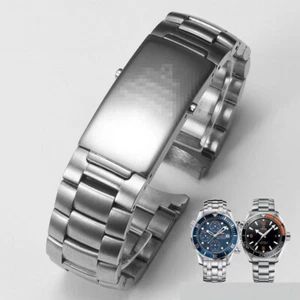 20 22 MM WATCH BAND FOR OMEGA SEAMASTER MIDSIZE HEAVY BRACELET STAINLESS STEEL - Picture 1 of 17