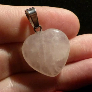 O&co Pendentif quartz rose coeur pierre naturelle lithothérapie cadeau noël - Imagen 1 de 2