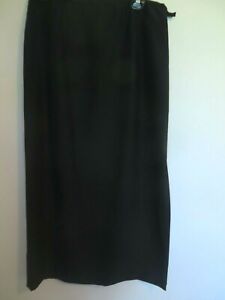 NWT Women’s Bloomingdale’s Long Black Poly Lined Straight Skirt w Slit Size 12