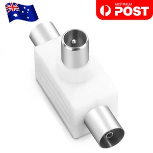 TV Antenna Splitter Double Adapter 1 Male to 2 Females PAL Connector - Picture 1 of 3