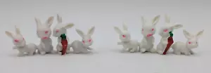 De colección 1960 Pack 2 Plástico 2" Blanco Conejo Mini Conejo Diorama Artesanal Pascua - Imagen 1 de 5