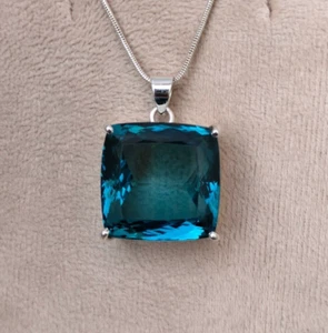 London Blue Topaz Pendant 925 Sterling Silver Pendant Gemstone Jewelry For Women - Picture 1 of 6