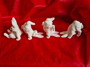 Vintage schönes 4er Set Porzellan Hasen Figuren, sehr guter Zustand - Bild 1 von 7