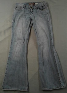 Mudd Jeans Womens 7 Light Wash Low Rise Flare Denim Distressed Y2K Grunge - Picture 1 of 9