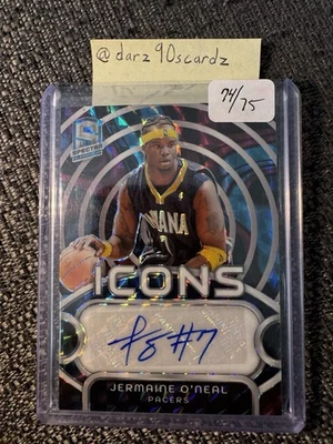 2023-24 Panini Spectra Jermaine O'Neal #IA-JON Icons Interstellar Prizm Auto /75 - Image 1 of 2