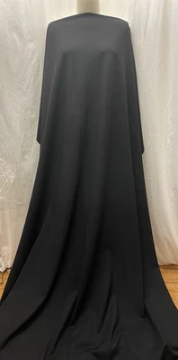 100% Cotton Ponte De Roma Knit Black Fabric By The Yard 54" Wide - Image 1 of 4
