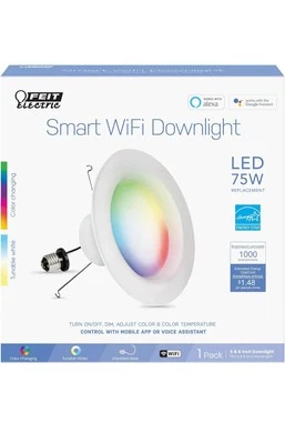 Feit Electric Smart Recessed Downlights, 5-6 Inch, 1 Count (Pack of 1), RGBW  - Image 1 of 4