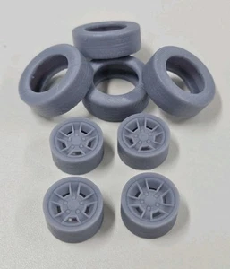ABS-LIKE RESIN 3D PRINTED 1/25 1980 OLDSMOBILE CUTLASS SUPREME WHEELS AND TIRES - Picture 1 of 2
