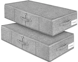 Under Bed Storage, 2 Pack Underbed Storage Container Bags With Lid, Foldable ... - Picture 1 of 9