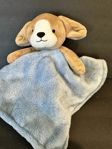 Plush Lovey Carters Blue Dog -Baby - Security Blanket - Brown & White 13x13 - Picture 1 of 5