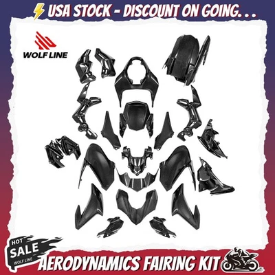 WOLFLINE Fairing Kit Bodywork For Kawasaki Z900 2017-2019 Carbon Fiber Look ABS - Image 1 of 4