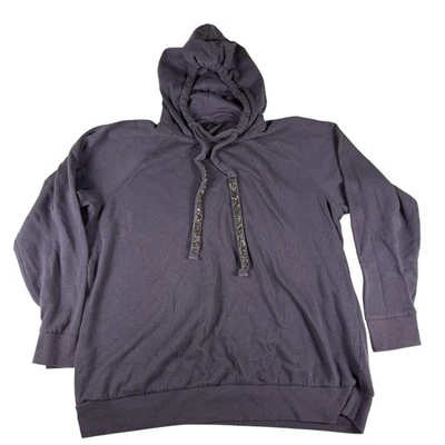 Torrid Hoodie Womens 2 Purple Pullover Glitter Drawstring Relaxed Fit Sweatshirt - Image 1 of 4