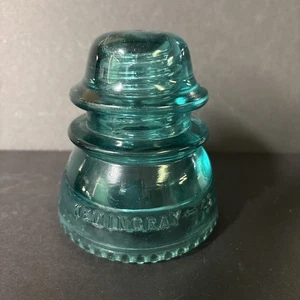Glass Insulator Hemingray No. 42  Aqua Blue/Green Made in USA Antique Collector - Picture 1 of 9