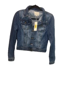 Girls Copper Key Denim Jacket - Size XS with hand painted back - Picture 1 of 9