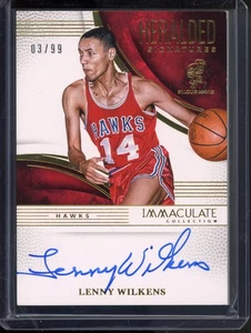 Tarjeta de baloncesto 2024-25 Panini Immaculate Lenny Wilkens automática/99 HOF Heralded - Imagen 1 de 2