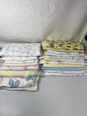 Lot Of 18 Vintage Baby Receiving Blankets Mixed  - Image 1 of 4