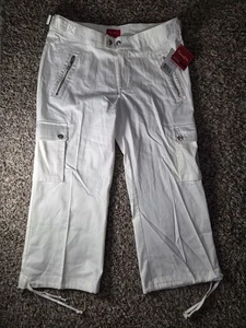 Damen Vintage Southpole Caprihose weiß, Polyester Akzent Größe 9 - Bild 1 von 16