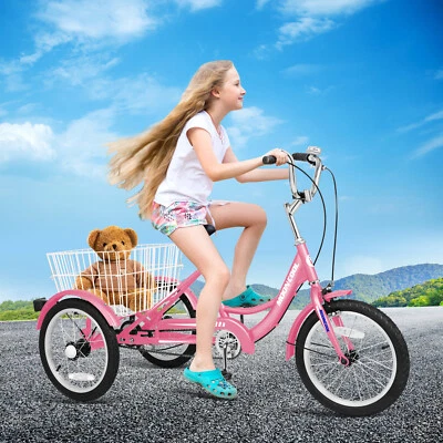 MOONCOOL 16 inch Trikes for Beginner Riders,Tricycle Single Speed Pink Bikes - Image 1 of 4