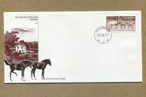 SWEDEN. First Day Cover Series, Island of Gotland Ponies. 1977-08-09 FDC - Picture 1 of 2