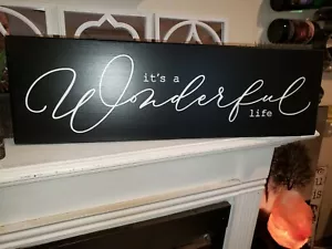It's a Wonderful Life Sign Large Wood Sign Primitive Farmhouse Bedroom Decor - Picture 1 of 6