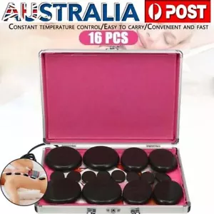 16PCS Hot Stone Heater Kit w/ Carry Case Hot Stones Spa Massage Heat Box - Picture 1 of 13