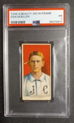 1909-11 T206 - Dan Moeller - American Beauty w/Frame - POP 1, 3 ^ - PSA 1 PR - Image 1 of 2