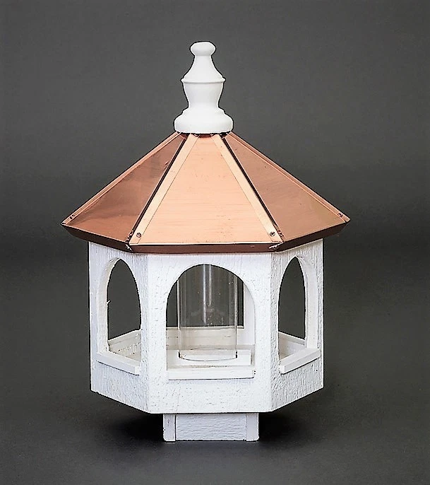 Alimentador para pájaros pequeños | Alimentador para pájaros arqueado | Techo de cobre o pátina | Hecho a mano Amish  Foto 1 de 1