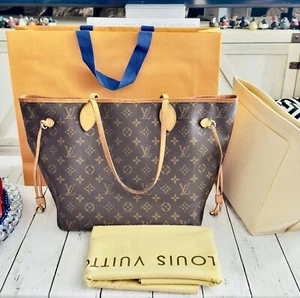 Auth LV Neverfull MM Monogram Used W/ Organizer Classic Medium Louis Vuitton - Picture 1 of 23