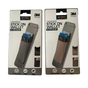 (2) Universal Adhesive Pocket -Stick-On Wallet Card Holder Cell Phone Pouch Case - Picture 1 of 6