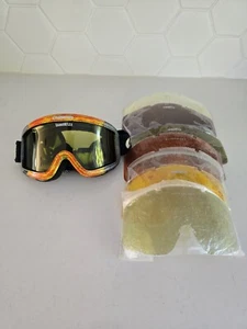 CARRERA CUP 5046 Carbonflex SKI GOGGLES ** With 7 extra lenses DEADSTOCK Vintage - Picture 1 of 11
