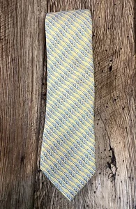 Vineyard Vines Krawatte Deck Stollen Boote Seile gelb hellblau 100 % Seide - Bild 1 von 4