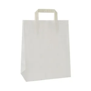 More details for kraft paper brown &amp; white sos food carrier bags with handles party takeaway etc