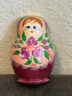 Russian Nesting Doll Hand-painted Wood Wooden Refrigerator Magnet 2 3/4”