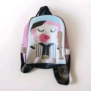 Luv Betsey By Betsey Johnson Baseball Girl Bubble Gum Mini Backpack Purse - Picture 1 of 10