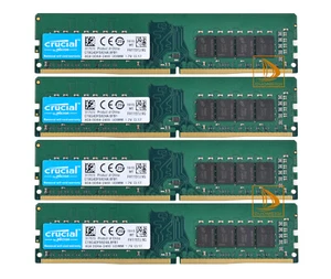 32GB Crucial 4X 8GB PC4-2400T DDR4 2400MHz 288Pin UDIMM Desktop Memory RAM @W3E - Picture 1 of 17