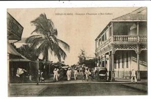 CPA-Carte Postale-Madagascar-Diego-Suarez- Comptoir d'escompte et Rue Colbert - Picture 1 of 2