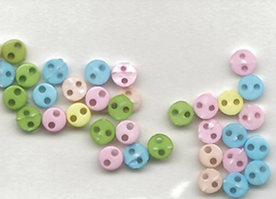 PASTEL MICRO ROUND BUTTONS 2 hole Greens Sewing Card Making Scrapbooking - Image 1 of 1
