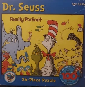 Dr. Seuss Family Portrait 24 Piece Puzzle “11 1/2 X 15” - Picture 1 of 3