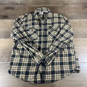 Wrangler Western Mens XL Black/Tan Plaid Flannel - Picture 1 of 9