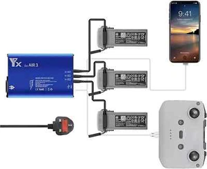 RC Akku Parallel Charging Hub Balance Ladegerät für DJI Air 3 nicht für Air/Air 2 - Bild 1 von 7