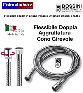 Flessibile BOSSINI IN ottone doppia aggraffatura 1/2” x 1/2” FF cm.150 girevole - Foto 1 di 2