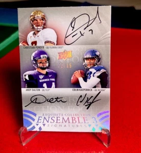 2011 UD Exquisite Kaepernick Rc , Dalton Etc.. #/15 - TRIPLE ROOKIE AUTOGRAPH !! - Picture 1 of 10