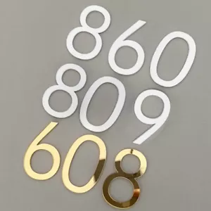 Acrylic House Number Apartment Self Adhesive Door Numbers Stickers Plate Sign - Picture 1 of 37